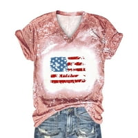 Košulje 4. jula Žene, Dan nezavisnosti Ležerne Američka zastava Ispiši vrhove labave kratkih rukava