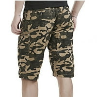 Muške ljetne kratke hlače na otvorenom više džepom maskirne sportske pantalone Khaki 8
