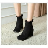 Čizme za žene Wedge Heel Gole Boots kratke čizme za gležnjeve Unutarnje visine Povećajte čizme