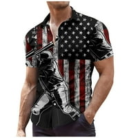 Muškarci Ljetna bluza Muški mock vrat kratkih rukava modna bottona majica Labavi grafički grafički tee
