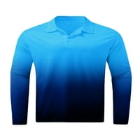 Leuncero Men Polo majica reverl vrat TOP CUTT THERSS Moderna majica Blok u boji Pulover plavi crni m