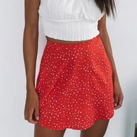 Ženske suknje ispod 7 dolara, cvjetna visoka struka mini suknja šifon patentni zatvarač A-line kratka