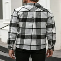 Flannel plairana majica za muškarce dugih rukava ležerna topla redovito uklapanje dugme za jaknu