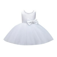 Princeza haljina Party Tarty Dugi vjenčanje O-izrez Pearl set bez rukava s prednjim leđima A-line haljina