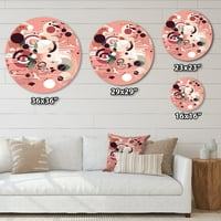 Art DesimanArt Pink minimalizam duboki intimnost II Minimalizam metalna okrugla zidna umjetnost - disk