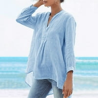 Sanbonepd Solid bluza za žene Ležerne prilike modne majice na modnoj tački ženske vrhove XXL