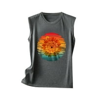 Bvanrty Ženski zalazak sunca Grafički bazični rezervoar za bluze za odmor Holiday Bosice Comfy bluza