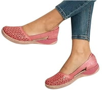 Ženske ravne sandale - ležerne otvorene nožne šuplje ljetne sandale crvene