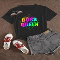 LovelyDeleleleales Women's Plus Veličina gradijentna kraljica Rainbow Pismo Ispis majica