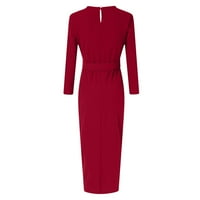 Ženski elegantni remen struka sa visokim prorezom suknja od suknje povremene haljine za žene crvene