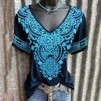 Ženska bluza za bluzu od vrata s vratom kratki rukav majica vrhovi Torbine majice Ljetni vrhovi Elegantni