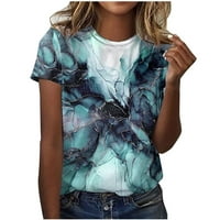 Ljetne košulje za žene Dressy Casual T-majice Loop Fit Raglan Bluzes Kratki rukav Tees Okrugli vrat