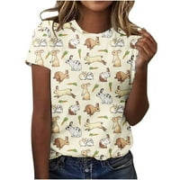 Zermoge T-majice vrhovi bluze za žene plus veličine, ženski modni ljetni okrugli vrat slobodno vrijeme