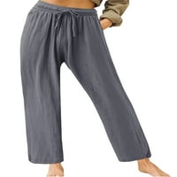 Luxplum ženske hlače visoki struk palazzo pantske hlače Čvrste pantalone za boho dno svakodnevno nose