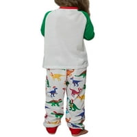 Xmas podudaranje porodičnih božićnih pidžama dinosaur tiskani vrhovi PJS setovi za žene muškarci Kid