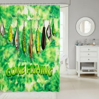 Idite ribarski tuš sa zavjesom vodootporna poliesterska tkanina, zelena teak-boja zavjesa za kupatilo DEKOR DEKOR HIRTAING CUTARNI SA HOOKS, aparat za pranje