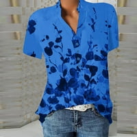 LeylayRay bluza za žene Žene Ležerne prilike na košulju s kratkim rukavima V-izrez Loover Bluza The