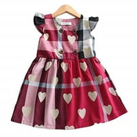 Kiapeise Toddler Girls Dan zaljubljenih haljina za let rukava haljina za ispis srca