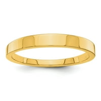 Čvrsta 14K žuta zlatna konusna obična klasična vjenčana prstena veličine 4,5