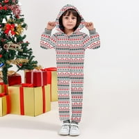 Božićni podudarni porodični pidžami set, Onesie s kapuljačom zatvarajući jedan PJS za muškarce, žene,