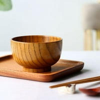 Prirodna drvena posuda Japanski pribor za priključak za posluživanje za salate za supu