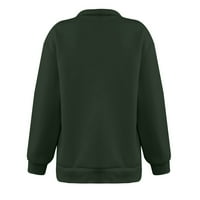 Zip Up Dukseri za žene Jesen modni čvrsti kolor V izrez dugih rukava pulover sa džepovima na klirensu