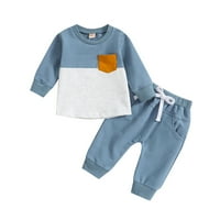 Durtebeua Baby Toddler Boy odjeća Odjeća za jesen zimske odjeće Letter Crewneck Duks povremene hlače