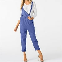 Ženske haljine Hlače Stretne hlače za žene u odjeći Standardno Visoki struk Postavi punu ravno-nogu Blue XL