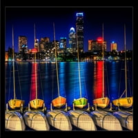 Boston Jedrilice noću Wayne Collamore digitalno poboljšane fotografije ispisa