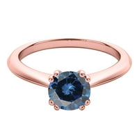 Aonejewelry 0. CT. CTW Blue Diamond zaručnički prsten izrađen u zlatu od 10k čvrstog ruža