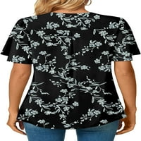 Ženski ljetni bahulji bluze šifon V izrez ruffle rukave radne ležerne tuničke vrhove