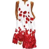 Žene Maxi haljine Havajski cvjetni ispis tenisica labav prsluk dugačke haljine bez rukava bez rukava