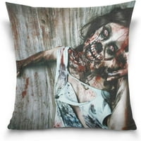 Halloween Krvavi zombi djevojka Velvet Plish bacač jastučni jastuk CASS poklopac - 16 16 - Nevidljivi