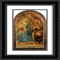 Gentile da Fabriano matted crnarna ukrašena uokvirena umjetnost tiskana 'Madona i dijete s anđelima Madona i djetetu s anđelima gentile da fabriano fresco orvieto, katedrala'