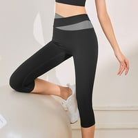 Ženske plus veličina joga hlače Ženska boja podudaranje hip dizanje pune boje duljina koljena visoke