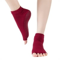 Pfizer žene otvorene čarape za nožni prste balet bez klizanja Grip pamuk čarapa crvena 5para