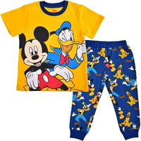 Mickey Mouse, Donald Duck i Pluto Boys Pajama Jogger Set, Toddler