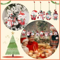 Božićni ukrasi obojani drvenim likovnim privjeskom na lutku GNOME privjesak