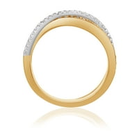 Za vas 1 3CTTW okrugli rez bijeli prirodni dijamant u 14K žutom pozlaćenim križnim križnim prstenom