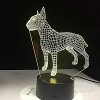 Bull terijer pas 3d lampen boja USB noćna lampica LED za djecu Birthday Creative Bedside Decor poklon