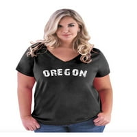 Ženska majica plus veličine V-izrez - Oregon
