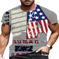 Yilvust Muški američki američki zastava Star Striped kratkih rukava MENS Classic Casual Sports Fit Majica