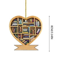 Wendunide Domaći dekor DIY knjige Ljubav za knjige Knjige u obliku srca Privjesak akrilni ukras crni
