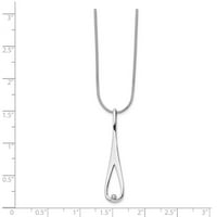 Sterling srebrni bijeli led .01ct dijamantna ogrlica; ; Kopčasto jastoga; za odrasle i tinejdžere; Za