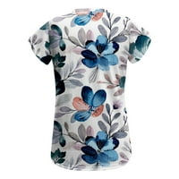 Njoeus majice za žene slatke vrhove za žene kratki rukav modni ženski ljetni V-izrez Print casual majica