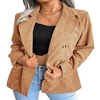 Bomotoo ženske bluže dugih rukava Poslovne jakne sa čvrstim bojama Kardigan jakna rever odijeva uredsku