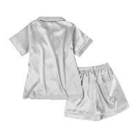 Ljetne djece Djevojke dječake satenske svilene bluze kratkih rukava + kratke hlače za spavanje pidžama