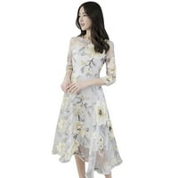 Sundress za ženske ljetne haljine bez rukava za žene za ispis zabave Ljetna maturalna haljina sa haljinom vjenčanica cvjetna ženska ženska haljina