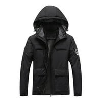 Muška zima casual debela multi-džepna jakna za kišne jakne vodootporne tople jakne crne veličine 3xl