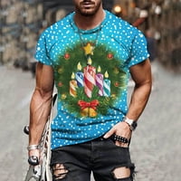 Košulje za muškarce Cleariance Ležerni božićni luk-čvor 3D digitalni pulover za tisak Okrugli vrat Majica